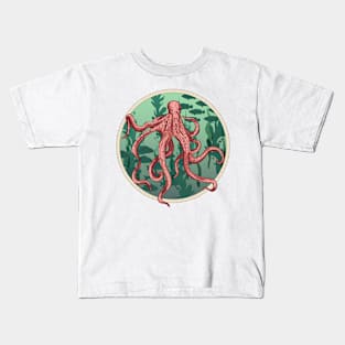 Round Octopus Stamp Kids T-Shirt